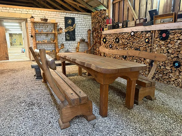 Masīvkoka galds+soli